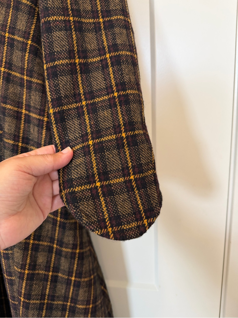 Vintage Tartan Fit and flare Fall Formal Retro 50s Academia Plaid Modest size M - Picture 6 of 15